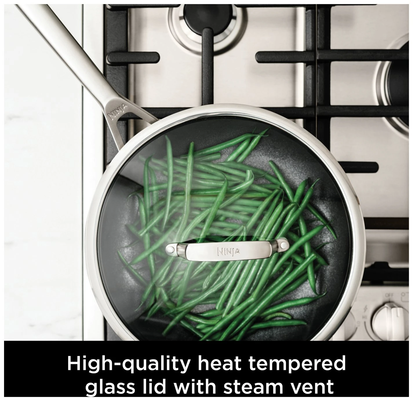 Ninja Zerostick 26cm Stainless Steel Non Stick Saute Pan 4 Ninja Zerostick 26cm Stainless Steel Non Stick Saute Pan - Image 4