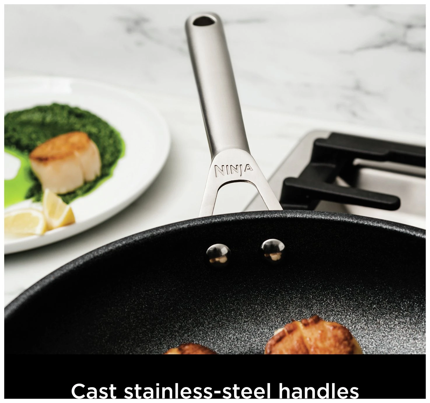 Ninja Zerostick 26cm Stainless Steel Non Stick Saute Pan 6 Ninja Zerostick 26cm Stainless Steel Non Stick Saute Pan - Image 6