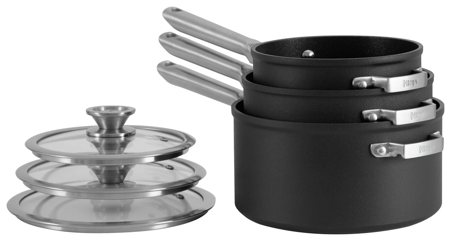 Ninja Zerostick Stackable 3 Piece Non Stick Pan Set 1 Ninja Zerostick Stackable 3 Piece Non Stick Pan Set