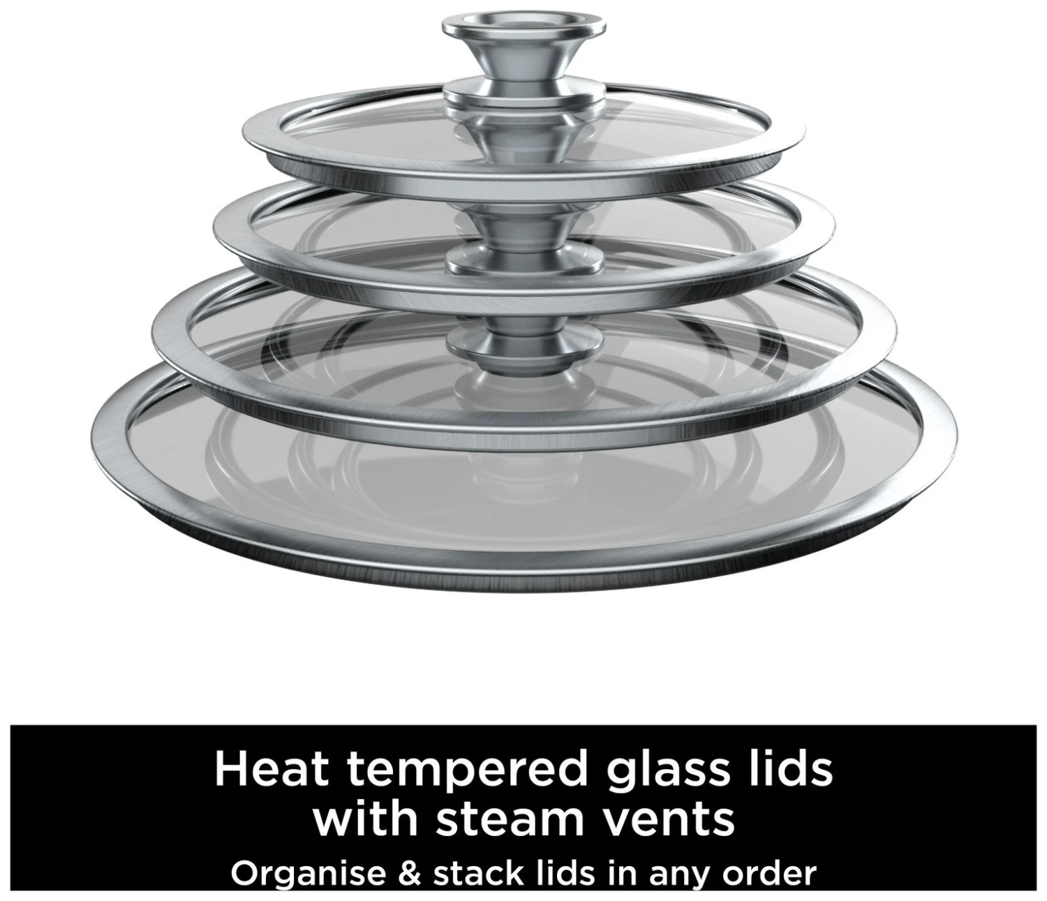 Ninja Zerostick Stackable 3 Piece Non Stick Pan Set 4 Ninja Zerostick Stackable 3 Piece Non Stick Pan Set - Image 4