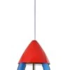 Glow Kids Rocket Ceiling Pendant Light - Blue & Red