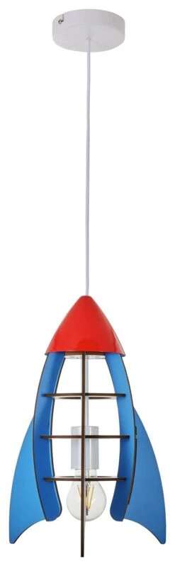 Glow Kids Rocket Ceiling Pendant Light - Blue & Red -Cooking and dining Shop 1151374 R Z002A