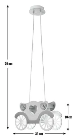 Glow Kids Princess Carriage Pendant Light - Pink & White -Cooking and dining Shop 1151446 R E001