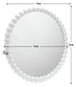 Habitat Beaded Round Wall Mirror - White - 70x70cm 7 Habitat Beaded Round Wall Mirror - White - 70x70cm -Cooking and dining Shop 1182927 R E001