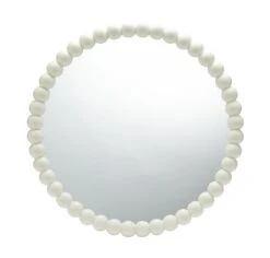 Habitat Beaded Round Wall Mirror - White - 70x70cm 8 Habitat Beaded Round Wall Mirror - White - 70x70cm -Cooking and dining Shop 1182927 R Z003A