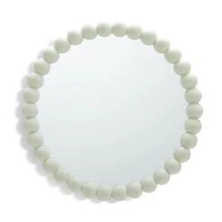 Habitat Beaded Round Wall Mirror - White - 50x50cm -Cooking and dining Shop 1182941 R Z003A