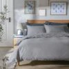 Habitat Cotton 180TC Linen Look Grey Bedding Set - Single