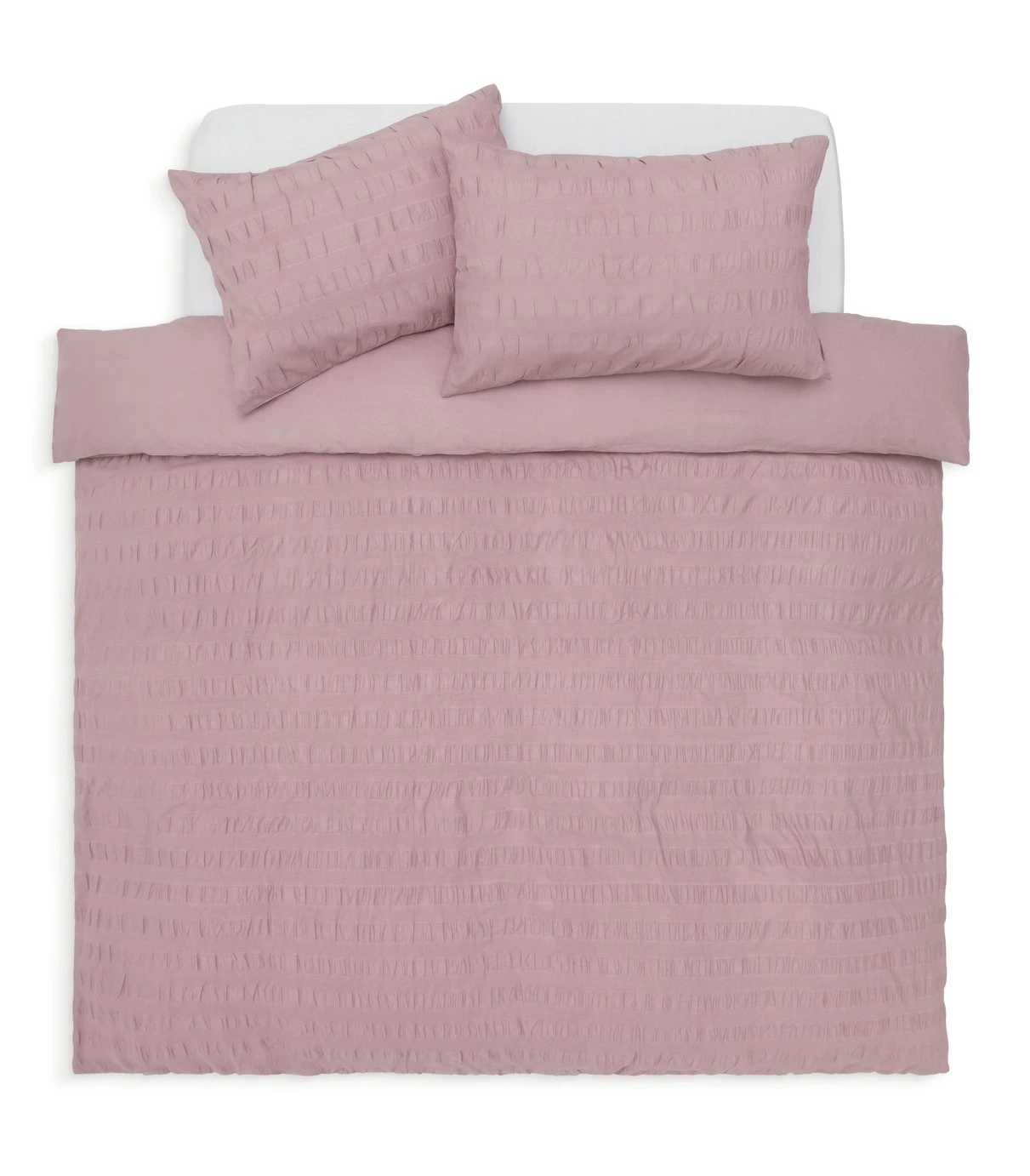 Habitat Seersucker Wide Stripe Lilac Bedding Set - Double 3 Habitat Seersucker Wide Stripe Lilac Bedding Set - Double - Image 3