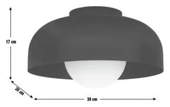 Habitat Modern Globe Metal Bathroom Ceiling Light - Black -Cooking and dining Shop 1233584 R E001