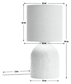 Habitat Embossed Floral Ceramic Table Lamp - Off White -Cooking and dining Shop 1233656 R E001