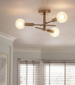 Habitat Globe Ribbed Metal Bathroom Ceiling Light - Brass -Cooking and dining Shop 1233711 R Z002C