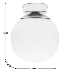 Habitat Opal Glass Bathroom Flush Ceiling Light - White -Cooking and dining Shop 1233759 R E001
