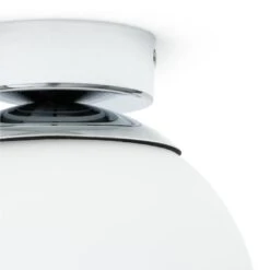 Habitat Opal Glass Bathroom Flush Ceiling Light - White -Cooking and dining Shop 1233759 R Z002A