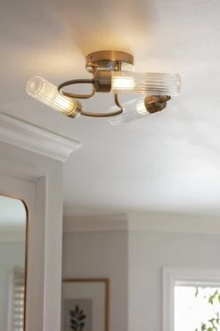 Habitat Ribbed Metal 3 Light Bathroom Ceiling Light - Gold 11 Habitat Ribbed Metal 3 Light Bathroom Ceiling Light - Gold -Cooking and dining Shop 1233845 R Z002C