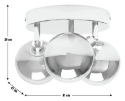 Habitat Globe Metal Bathroom Flush To Ceiling Light - Silver -Cooking and dining Shop 1233883 R E001