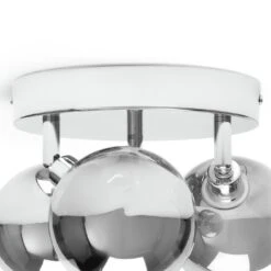 Habitat Globe Metal Bathroom Flush To Ceiling Light - Silver -Cooking and dining Shop 1233883 R Z003A