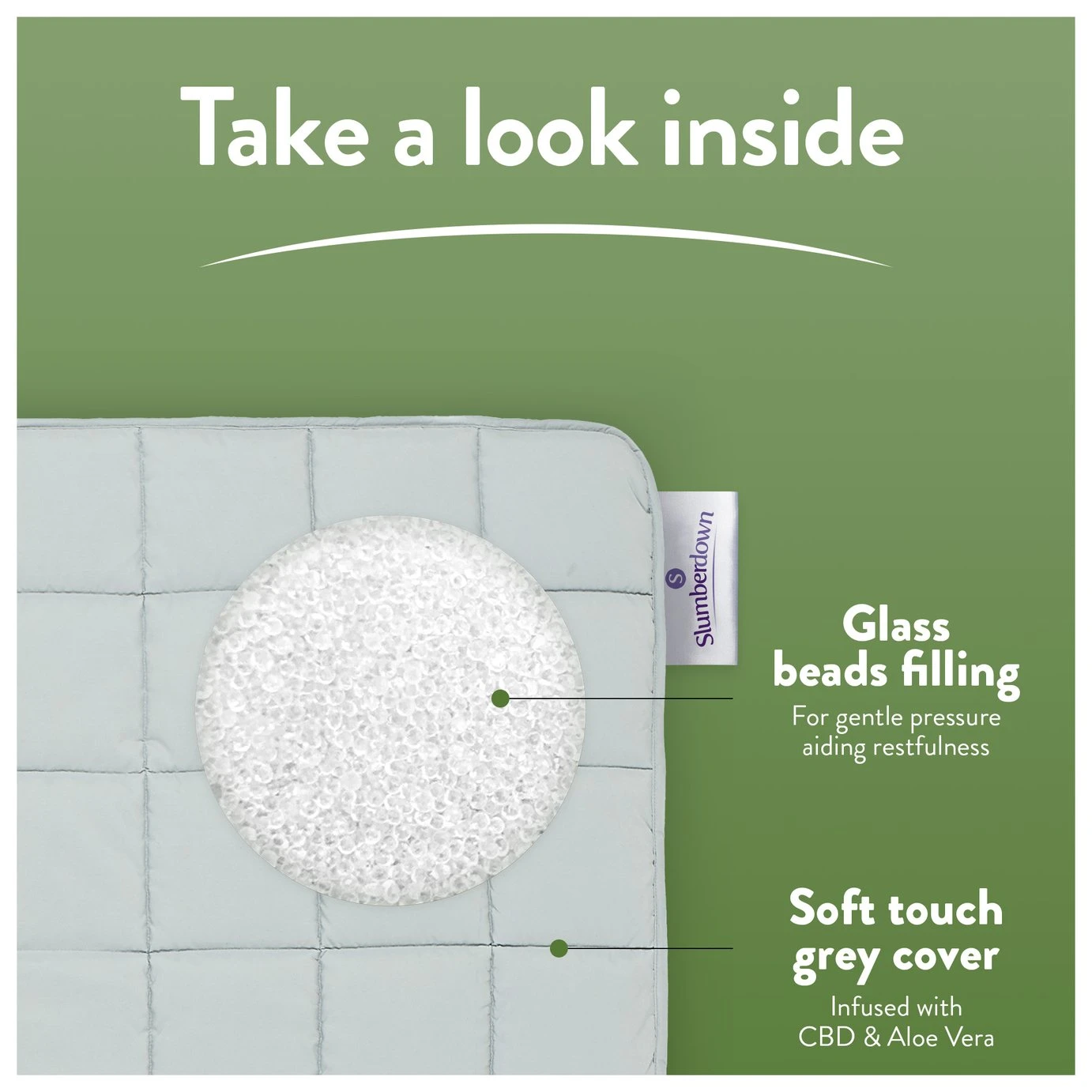 Slumberdown Wellbeing CBD Weighted Blanket - 7kg 2 Slumberdown Wellbeing CBD Weighted Blanket - 7kg - Image 2