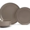 Habitat Mushroom 12 Piece Stoneware Dinner Set - Mushroom