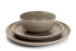 Habitat Mushroom 12 Piece Stoneware Dinner Set - Mushroom -Cooking and dining Shop 1341108 R Z002A
