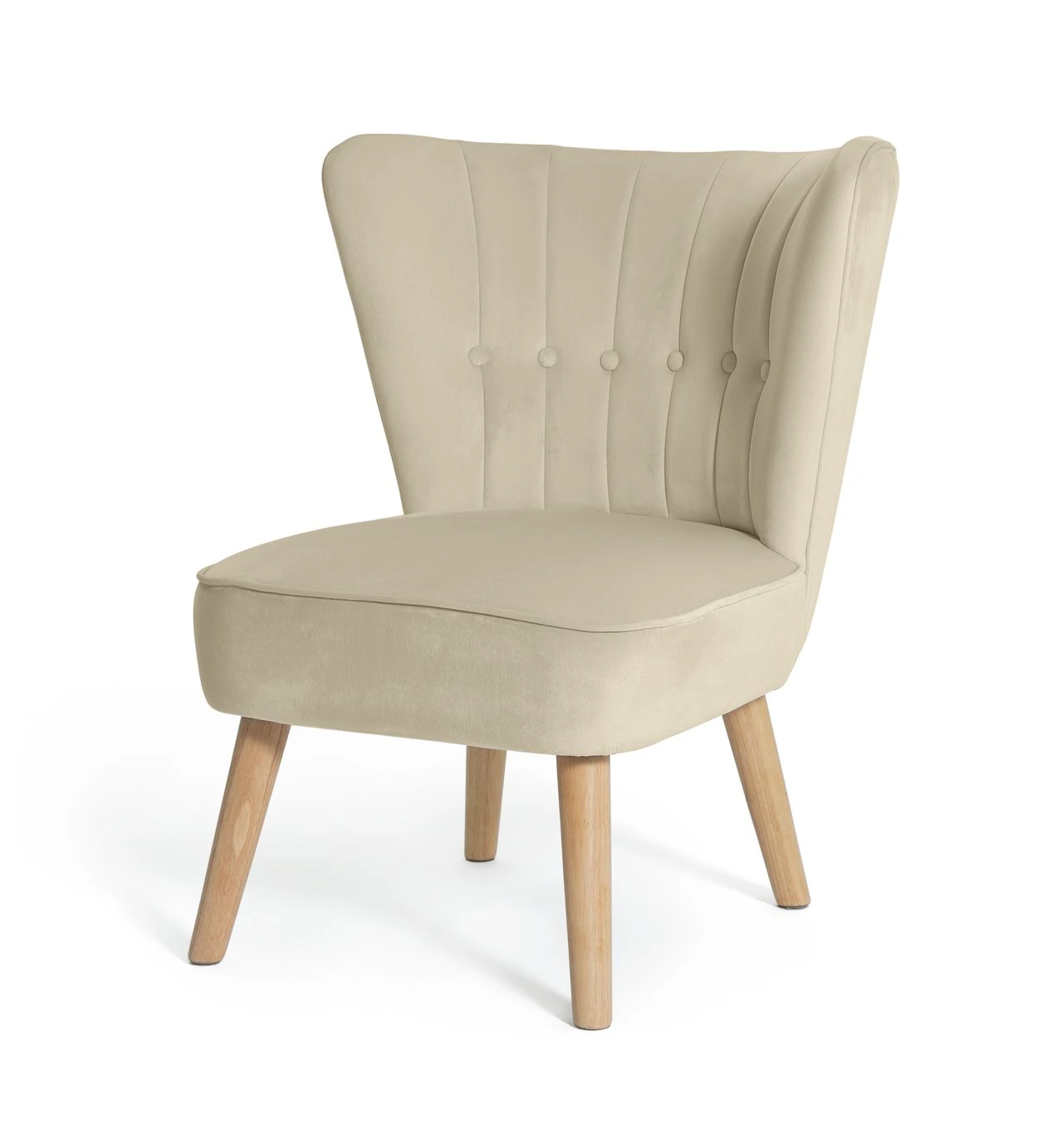 Habitat Alexis Velvet Cocktail Chair - Cream 5 Habitat Alexis Velvet Cocktail Chair - Cream - Image 5