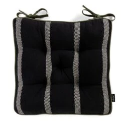 Habitat Woven Stripe Pack Of 2 Seat Cushion - Black -Cooking and dining Shop 1402353 R Z003A