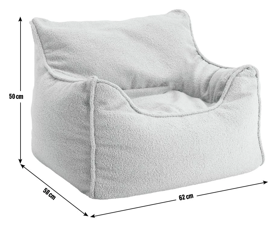 Habitat Kids Single Chair Boucle Bean Bag - Off White 3 Habitat Kids Single Chair Boucle Bean Bag - Off White - Image 3