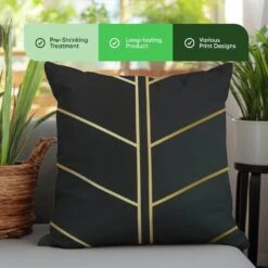 Streetwize Gold Palm Printed Outdoor Cushion - Pack Of 4 -Cooking and dining Shop 1480100 R Z004A