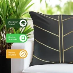 Streetwize Gold Palm Printed Outdoor Cushion - Pack Of 4 -Cooking and dining Shop 1480100 R Z005A