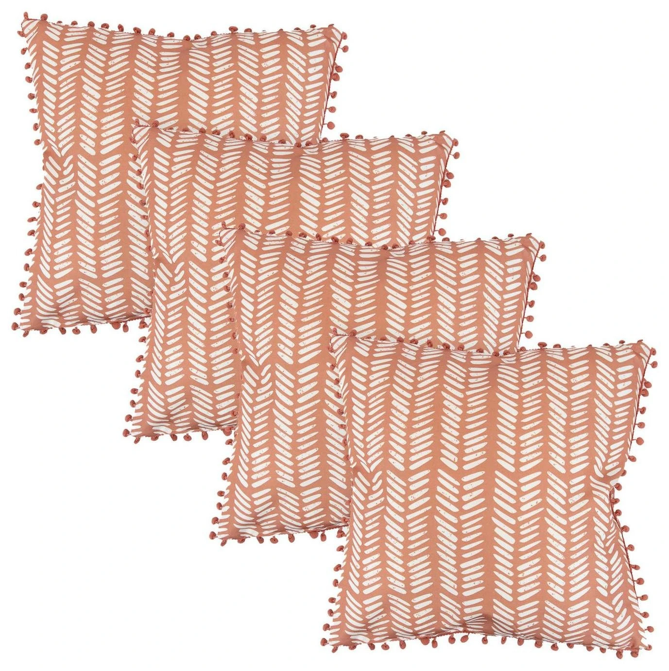 Streetwize Terracotta Fern Outdoor Cushion - Pack Of 4 5 Streetwize Terracotta Fern Outdoor Cushion - Pack Of 4 - Image 5