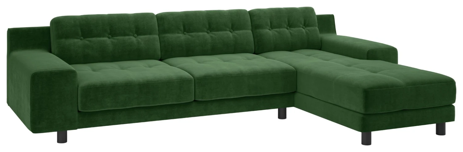 Habitat Hendricks Velvet Corner Chaise Sofa - Moss Green 1 Habitat Hendricks Velvet Corner Chaise Sofa - Moss Green