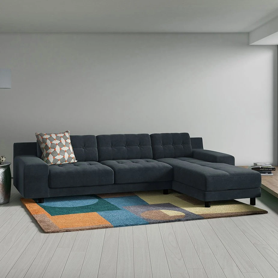 Habitat Hendricks Velvet Corner Chaise Sofa - Moss Green 2 Habitat Hendricks Velvet Corner Chaise Sofa - Moss Green - Image 2