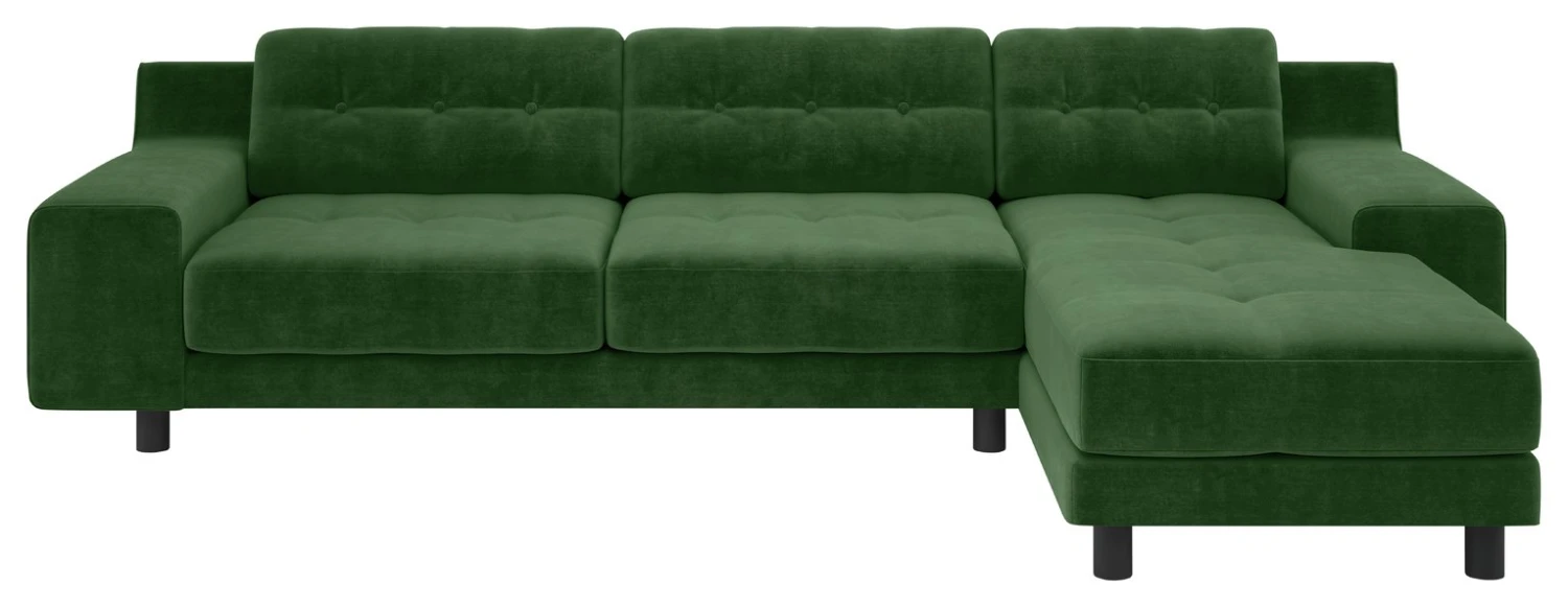 Habitat Hendricks Velvet Corner Chaise Sofa - Moss Green 6 Habitat Hendricks Velvet Corner Chaise Sofa - Moss Green - Image 6
