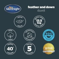 Silentnight Duck Feather & Down 13.5 Tog Duvet - Double -Cooking and dining Shop 1934199 R Z010A