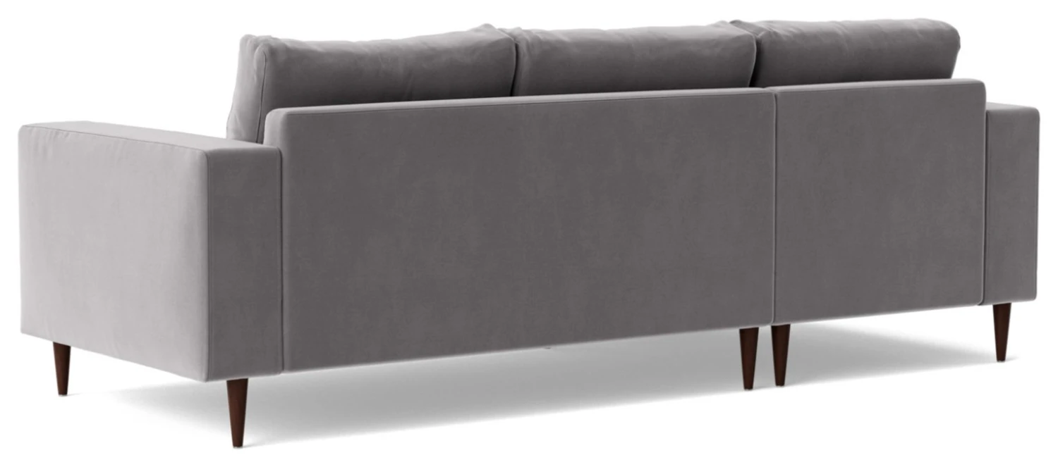 Swoon Evesham Velvet Left Hand Corner Sofa - Silver Grey 6 Swoon Evesham Velvet Left Hand Corner Sofa - Silver Grey - Image 6
