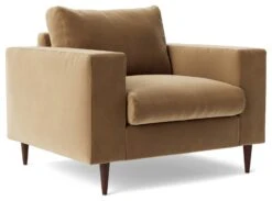 Swoon Evesham Velvet Armchair - Biscuit -Cooking and dining Shop 1972326 R Z002A