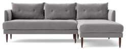 Swoon Kalmar Velvet Right Hand Corner Sofa - Silver Grey -Cooking and dining Shop 1973239 R Z003A
