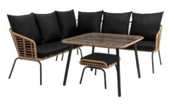 Habitat 7 Seater Rattan Effect Garden Corner Sofa Set- Black -Cooking and dining Shop 1975165 R Z002A