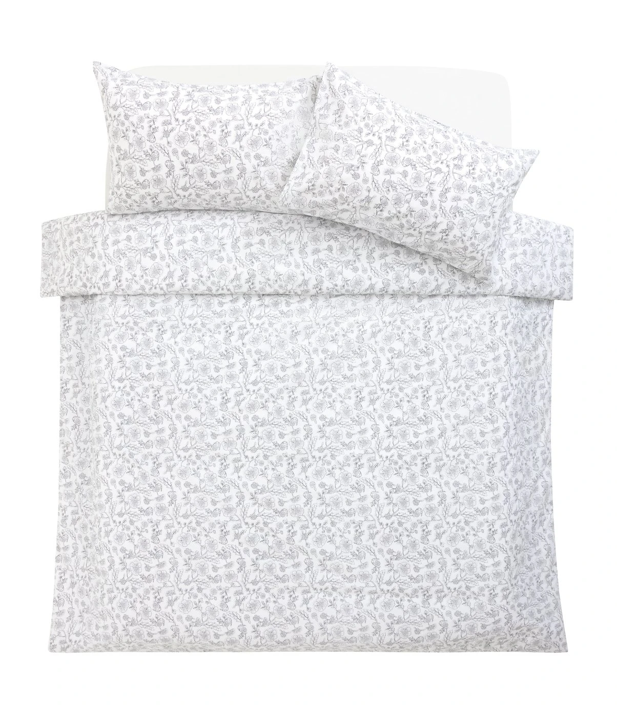 Argos Home Mono Floral Black And White Bedding Set - Single 3 Argos Home Mono Floral Black And White Bedding Set - Single - Image 3