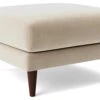 Swoon Turin Velvet Ottoman Footstool - Taupe