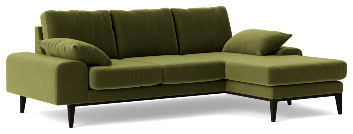 Swoon Tulum Velvet Right Hand Corner Sofa - Fern Green 1 Swoon Tulum Velvet Right Hand Corner Sofa - Fern Green