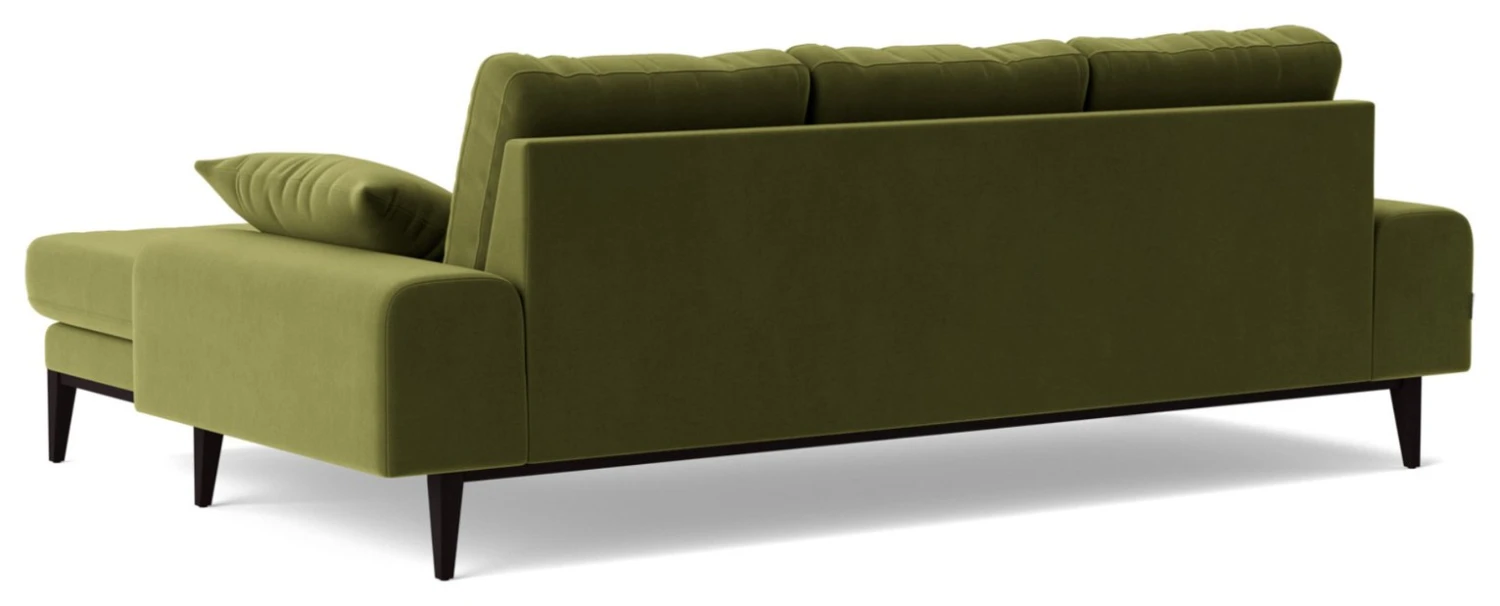 Swoon Tulum Velvet Right Hand Corner Sofa - Fern Green 7 Swoon Tulum Velvet Right Hand Corner Sofa - Fern Green - Image 7