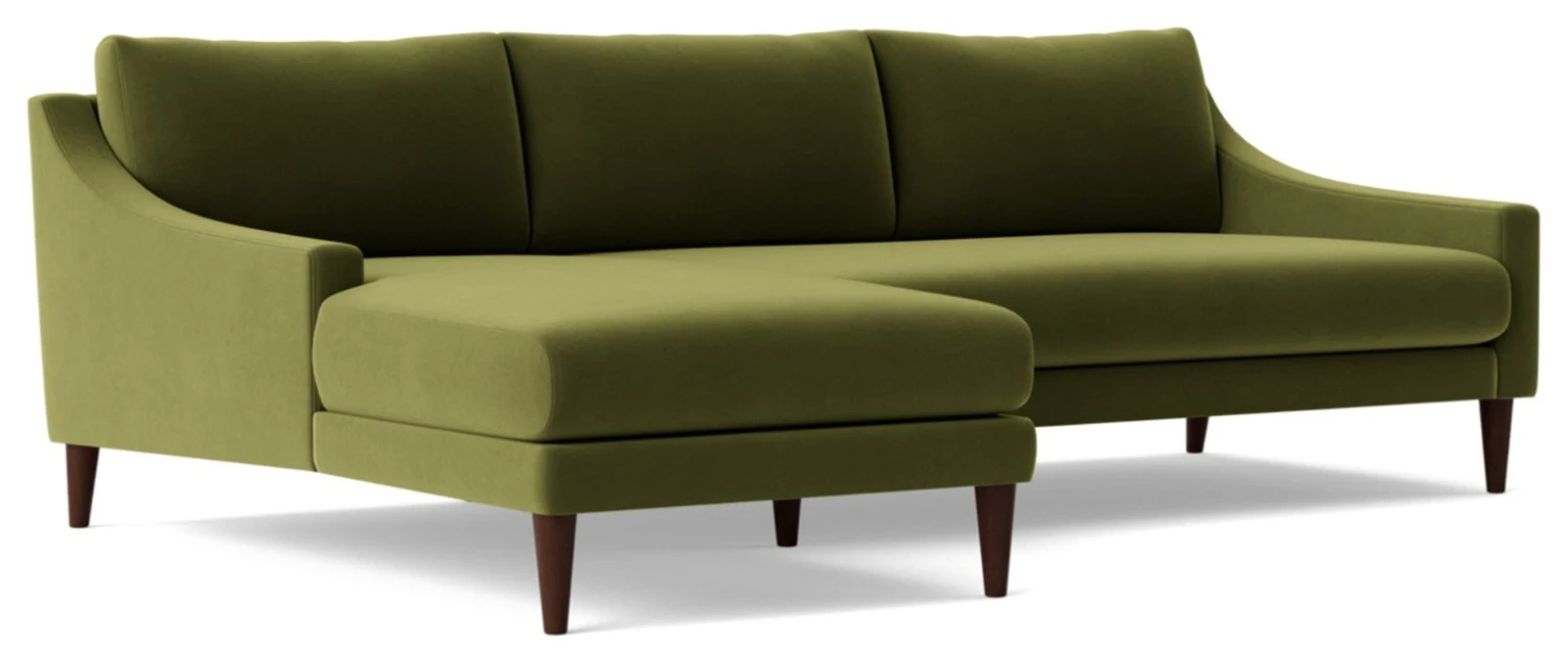 Swoon Turin Velvet Left Hand Corner Sofa - Fern Green 1 Swoon Turin Velvet Left Hand Corner Sofa - Fern Green