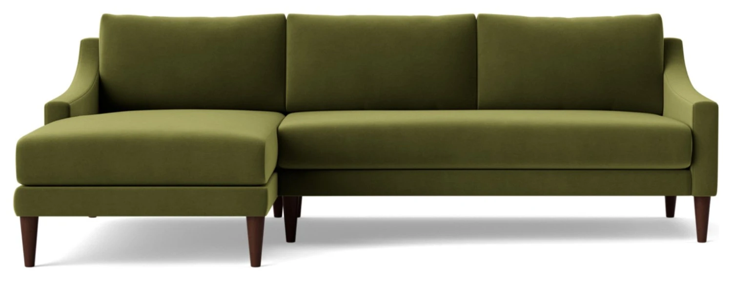 Swoon Turin Velvet Left Hand Corner Sofa - Fern Green 5 Swoon Turin Velvet Left Hand Corner Sofa - Fern Green - Image 5