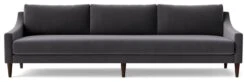 Swoon Turin Velvet 4 Seater Sofa - Granite Grey