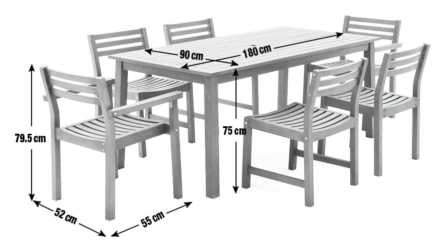 Habitat Amalfi 6 Seater Wooden Patio Set - Brown 4 Habitat Amalfi 6 Seater Wooden Patio Set - Brown - Image 4