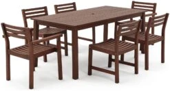 Habitat Amalfi 6 Seater Wooden Patio Set - Brown 12 Habitat Amalfi 6 Seater Wooden Patio Set - Brown -Cooking and dining Shop 1993501 R Z002A