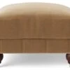 Swoon Winston Velvet Ottoman Footstool - Biscuit