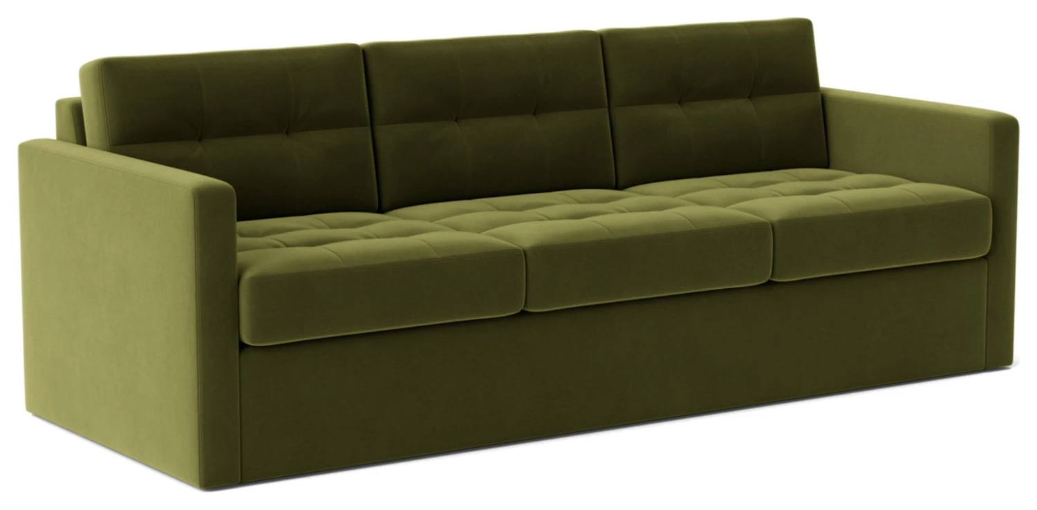 Swoon Berlin Velvet 3 Seater Sofa Bed - Fern Green 6 Swoon Berlin Velvet 3 Seater Sofa Bed - Fern Green - Image 6