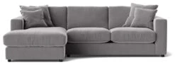 Swoon Althaea Velvet Left Hand Corner Sofa - Silver Grey -Cooking and dining Shop 1997459 R Z002A