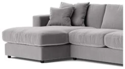 Swoon Althaea Velvet Left Hand Corner Sofa - Silver Grey -Cooking and dining Shop 1997459 R Z004A